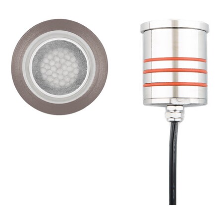 Wac Us 2In Inground Led 12V Slim Round Indicator Lght W/Honeycomb Louver In B 2012-30BS